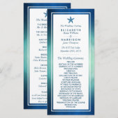 Hochzeitsprogramm für Wasserfarben am Strand von S Programm (Vorne/Hinten)