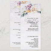 Hochzeitsprogramm für Wasserfarben-Bläserkalligraf (Vorne/Hinten)