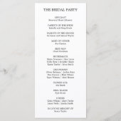 Hochzeitsprogramm für Wasserfarben, Blau und Gold Programm (Rückseite)