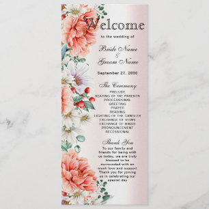 Hochzeitsprogramm für Wasserfarben-Blume Programm