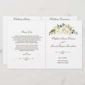 Hochzeitsprogramm für Wasserfarben Delikate White (Vorne/Hinten)