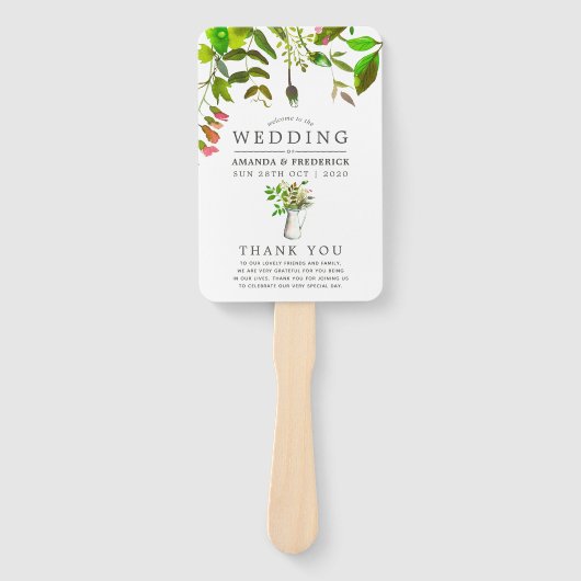 Hochzeitsprogramm für Wasserfarben Fächer (Vorderseite)