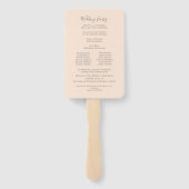 Hochzeitsprogramm für Wasserfarben Fächer (Rückseite)