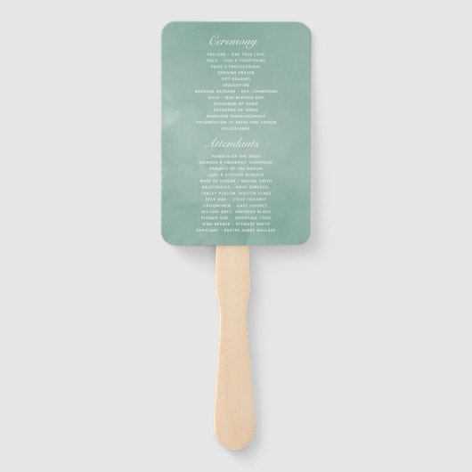 Hochzeitsprogramm für Wasserfarben Fächer (Rückseite)