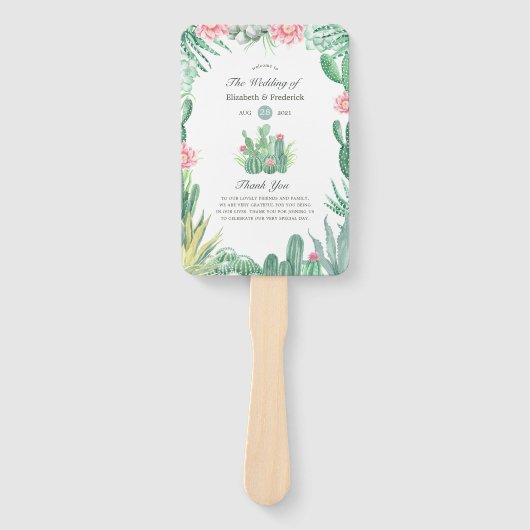 Hochzeitsprogramm für Wasserfarben Fächer (Vorderseite)