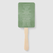 Hochzeitsprogramm für Wasserfarben Fächer (Rückseite)