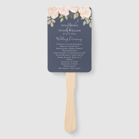 Hochzeitsprogramm für Wasserfarben Fächer (Vorderseite)