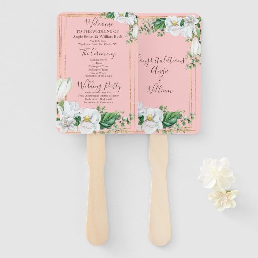 Hochzeitsprogramm für Wasserfarben Fächer (Vorne und Hinten)