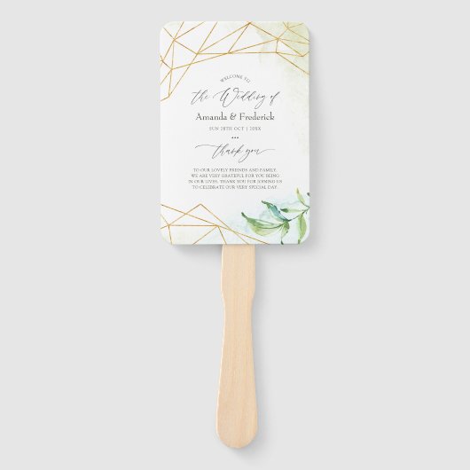 Hochzeitsprogramm für Wasserfarben Fächer (Vorderseite)