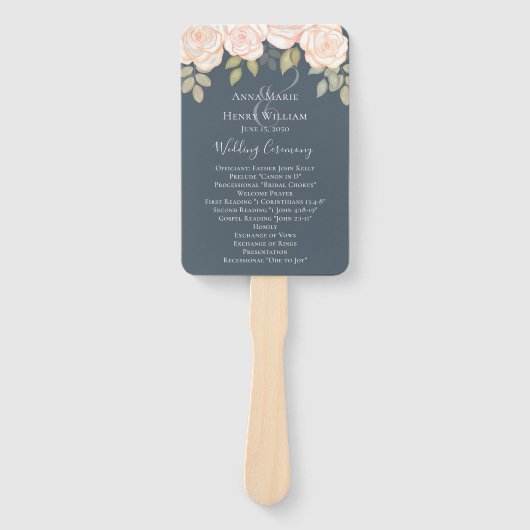 Hochzeitsprogramm für Wasserfarben Fächer (Vorderseite)