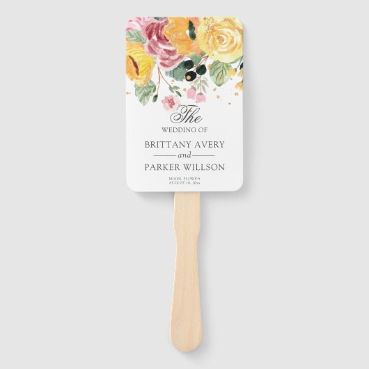 Hochzeitsprogramm für Wasserfarben Fächer (Vorderseite)