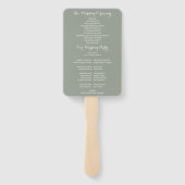 Hochzeitsprogramm für Wasserfarben-Grünflächen Fächer (Rückseite)