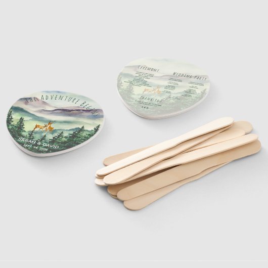 Hochzeitsprogramm für Wasserfarben Hirschkiefern Fächer (Non-assembled)