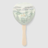 Hochzeitsprogramm für Wasserfarben Hirschkiefern Fächer (Rückseite)