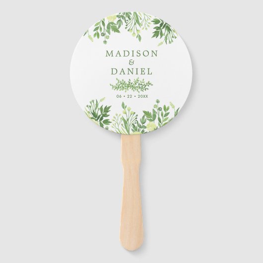 Hochzeitsprogramm für Wasserfarben im Grünen Fächer (Vorderseite)