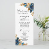 Hochzeitsprogramm für Wasserfarben im Herbst Roman Programm (Stehend Vorderseite)