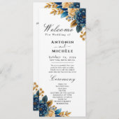 Hochzeitsprogramm für Wasserfarben im Herbst Roman Programm (Vorne/Hinten)