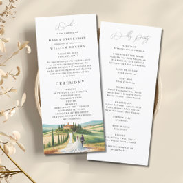 Hochzeitsprogramm für Wasserfarben in der Toskana