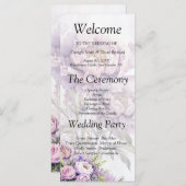 Hochzeitsprogramm für Wasserfarben-Lavendel (Vorne/Hinten)