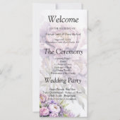 Hochzeitsprogramm für Wasserfarben-Lavendel (Vorderseite)