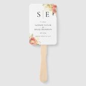 Hochzeitsprogramm für Wasserfarben-Monogramm Fächer (Vorderseite)