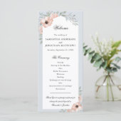 Hochzeitsprogramm für Wasserfarben Peach floral Du Programm (Stehend Vorderseite)