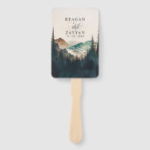 Hochzeitsprogramm für Wasserfarben-Pinienwälder Fächer (Vorderseite)