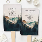 Hochzeitsprogramm für Wasserfarben-Pinienwälder Fächer