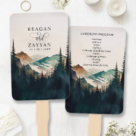 Hochzeitsprogramm für Wasserfarben-Pinienwälder Fächer