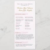 Hochzeitsprogramm für Wasserfarben, Pink Flat Prog Programm (Rückseite)