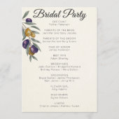 Hochzeitsprogramm für Wasserfarben Programm (Rückseite)