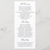 Hochzeitsprogramm für Wasserfarben Programm (Rückseite)