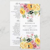 Hochzeitsprogramm für Wasserfarben Programm (Vorne/Hinten)