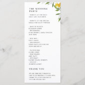 Hochzeitsprogramm für Wasserfarben Programm (Rückseite)