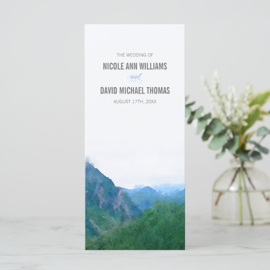 Hochzeitsprogramm für Wasserfarben Programm (Stehend Vorderseite)