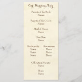 Hochzeitsprogramm für Wasserfarben Programm (Rückseite)