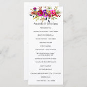 Hochzeitsprogramm für Wasserfarben Programm (Vorne/Hinten)