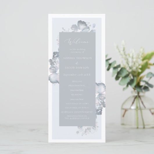 Hochzeitsprogramm für Wasserfarben Programm (Stehend Vorderseite)