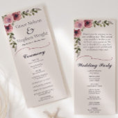 Hochzeitsprogramm für Wasserfarben-Rosa-Blume