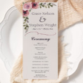 Hochzeitsprogramm für Wasserfarben-Rosa-Blume