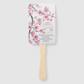 Hochzeitsprogramm für Wasserfarben-Rosa-Kirsche Fächer (Vorderseite)