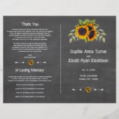 Hochzeitsprogramm für Wasserfarben-Sonnenblumen (Vorne)