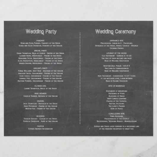 Hochzeitsprogramm für Wasserfarben-Sonnenblumen (Hinten)