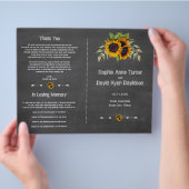 Hochzeitsprogramm für Wasserfarben-Sonnenblumen (Hand)