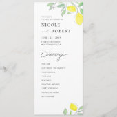 Hochzeitsprogramm für Wasserfarben und Blätter Programm (Vorderseite)