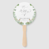 Hochzeitsprogramm für Wasserfarben und Grünpflanze Fächer (Vorderseite)