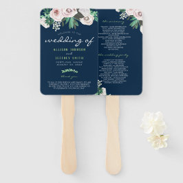 Hochzeitsprogramm für Wasserfarben und Weißes Grün Fächer