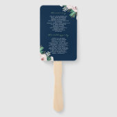 Hochzeitsprogramm für Wasserfarben und Weißes Grün Fächer (Rückseite)