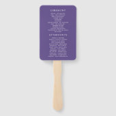 Hochzeitsprogramm für Wasserfarben-Violett-Mohn Fächer (Rückseite)