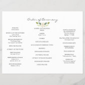 Hochzeitsprogramm für Wasserfarben - Weiße Blume T (Hinten)